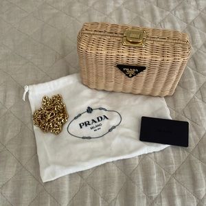 Like new Prada raffia clutch